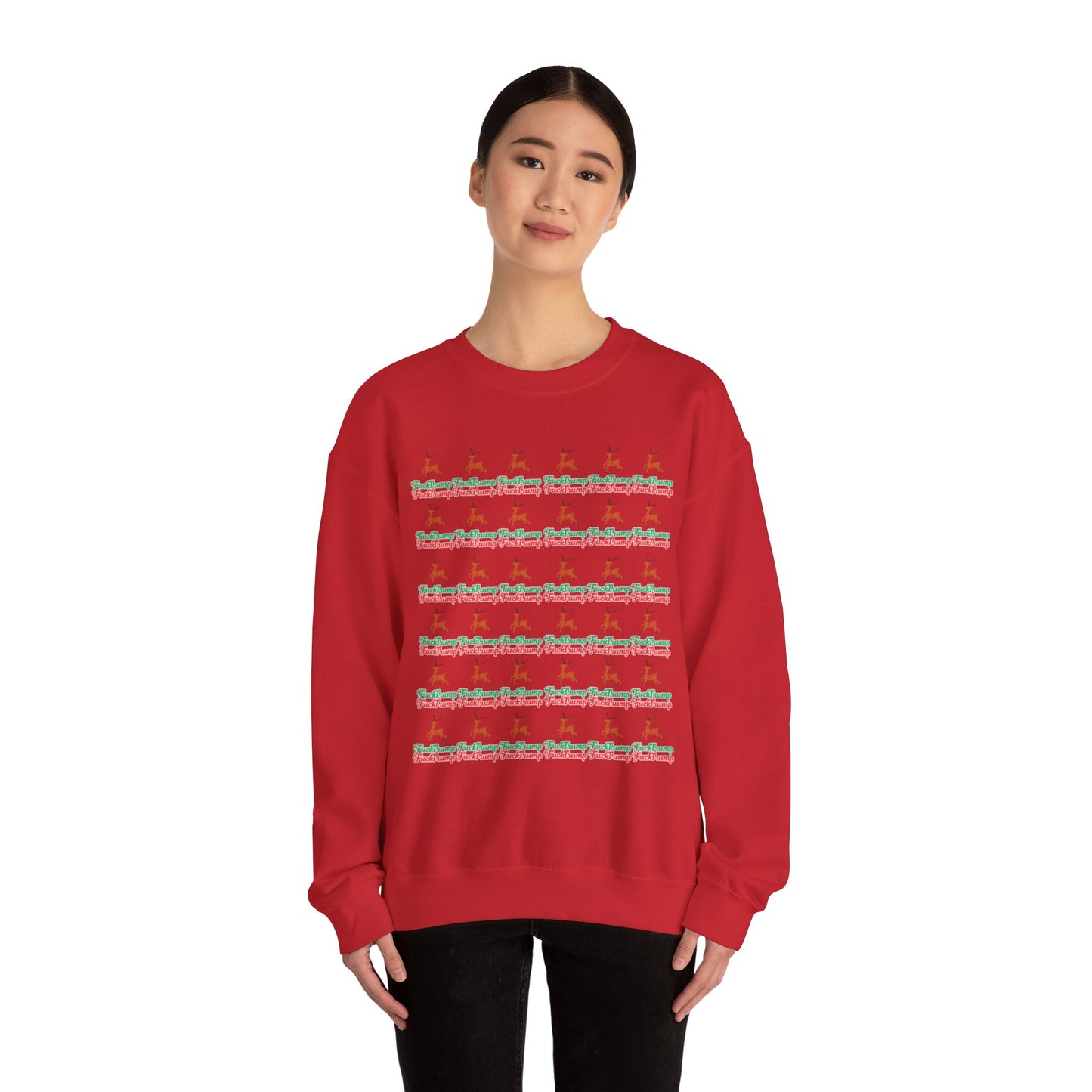 F*** Trump Pattern Christmas Holiday Sweatshirt
