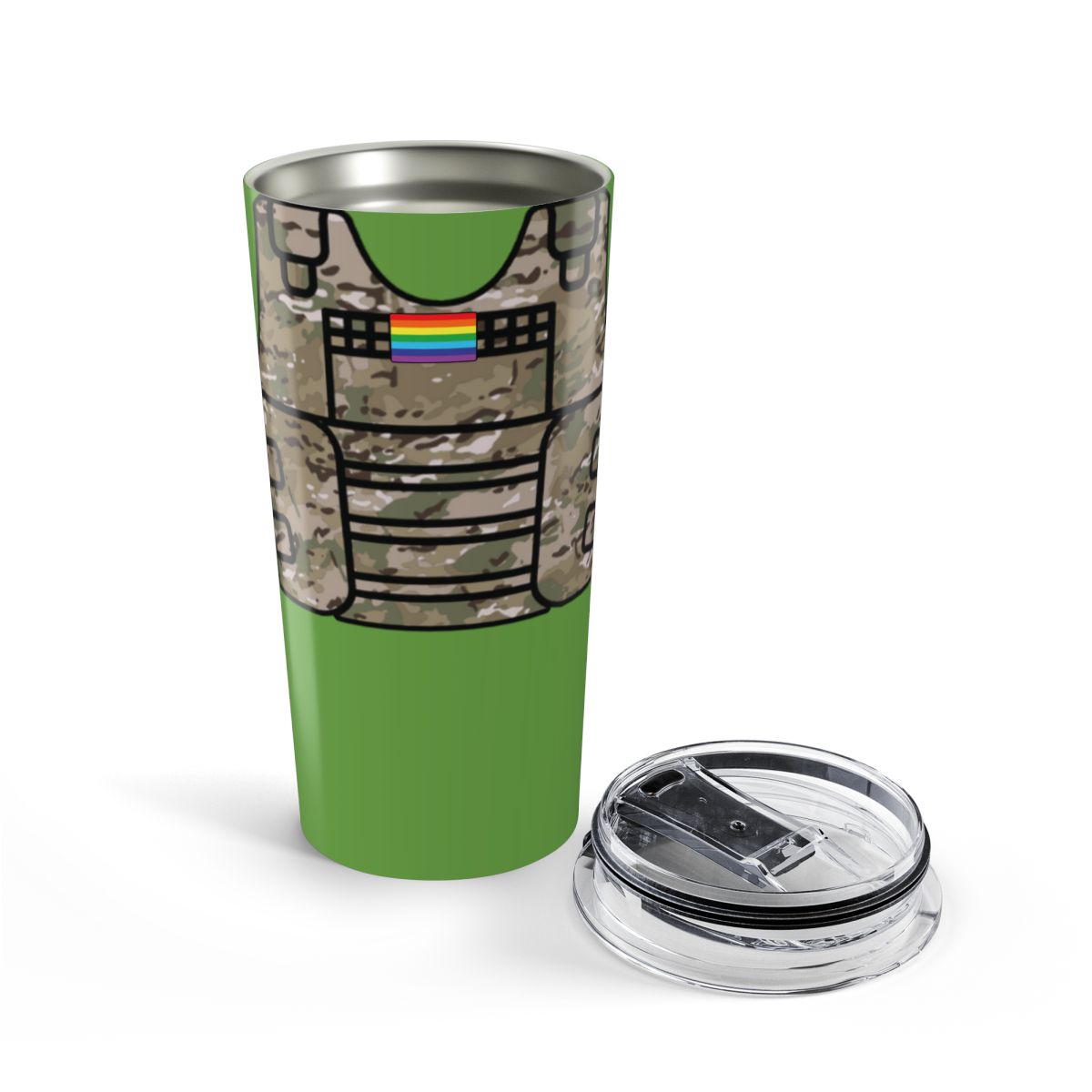 Camo Tactical Vest Tumbler 20oz- Green