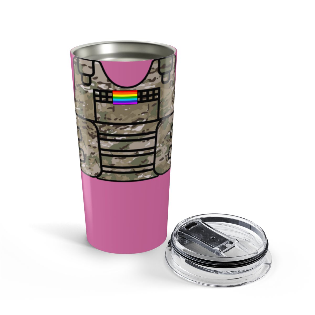 Camo Tactical Vest Tumbler 20oz- Pink