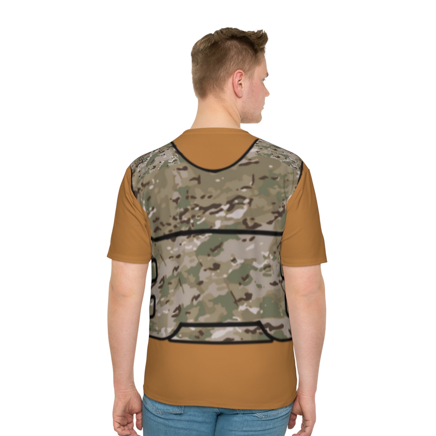 Unisex Camo Tactical Vest T-Shirt- Light Brown