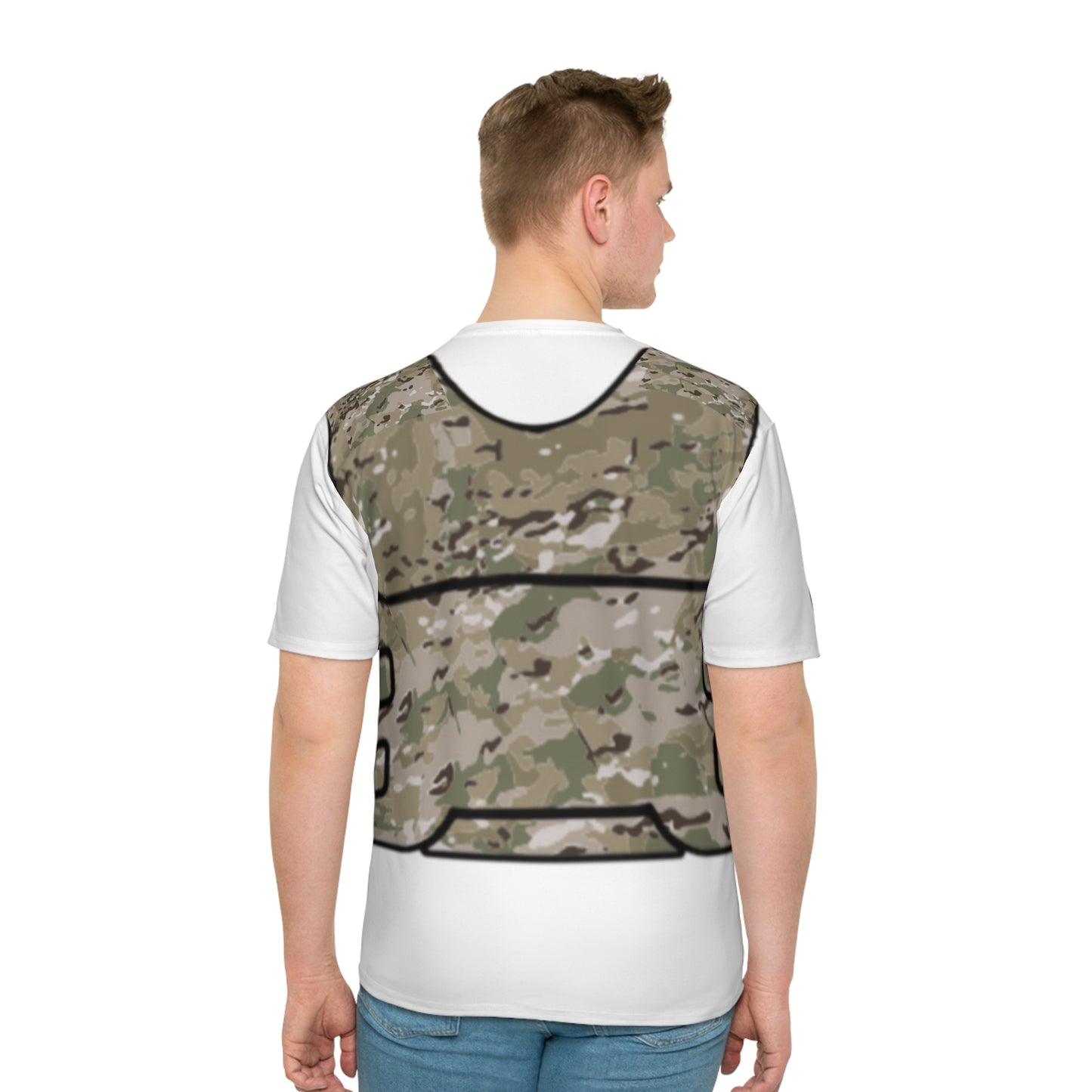 Unisex Camo Tactical Vest T-Shirt- White