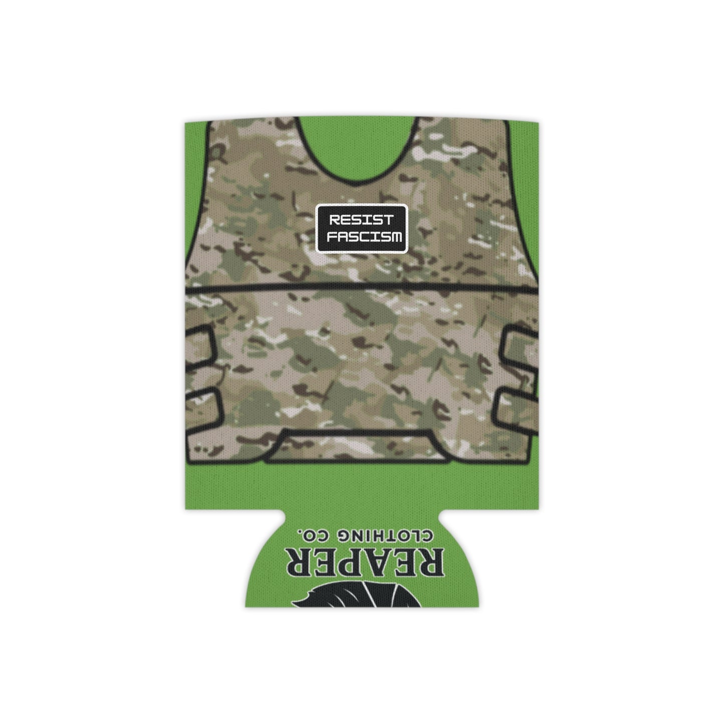 Camo Tactical Vest Can Koozie- Green