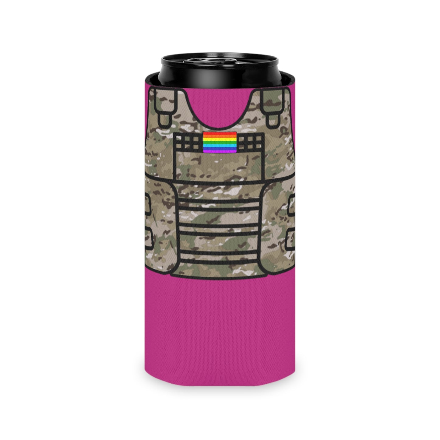 Camo Tactical Vest Can Koozie- Pink