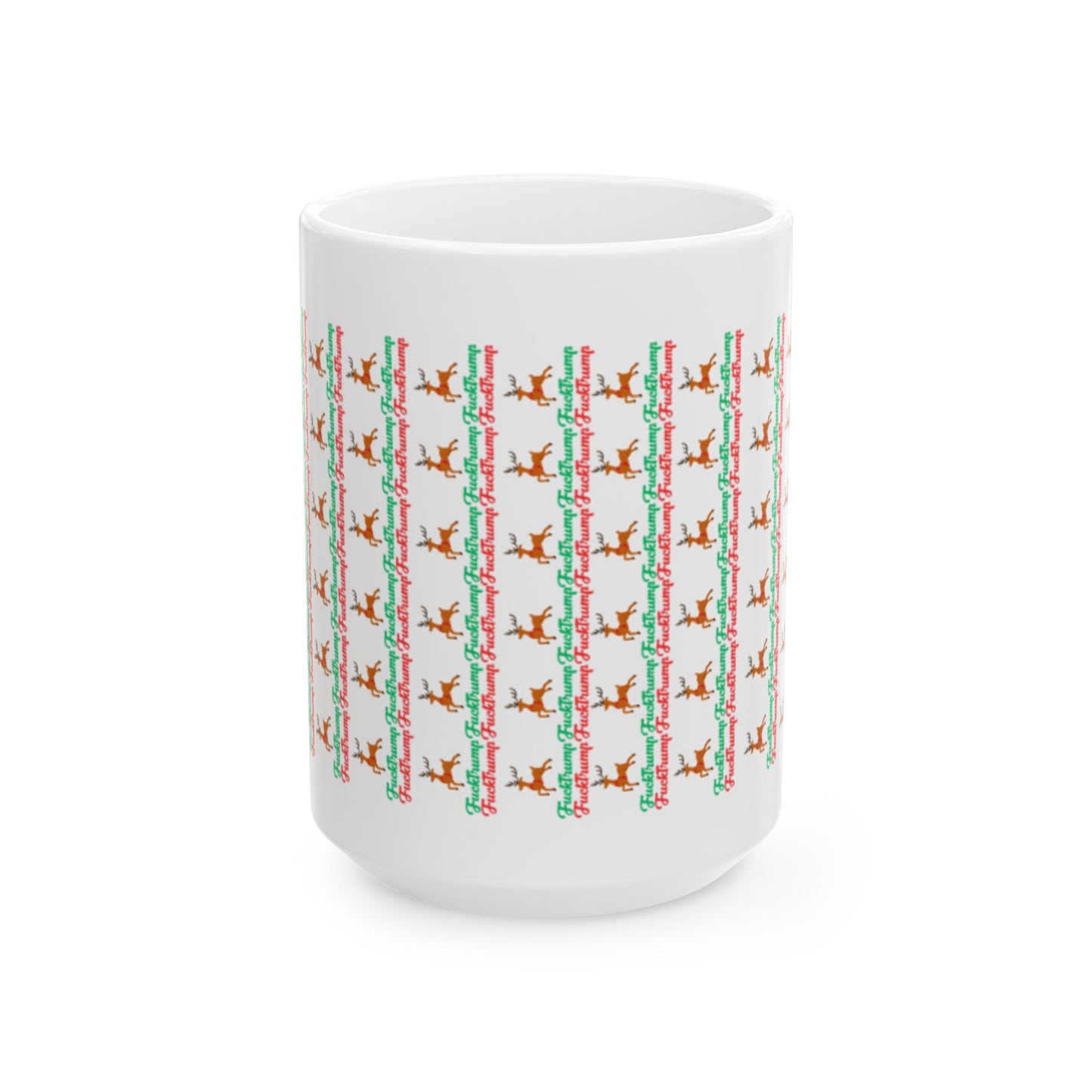 F*** Trump Pattern Christmas Holiday Mug- White