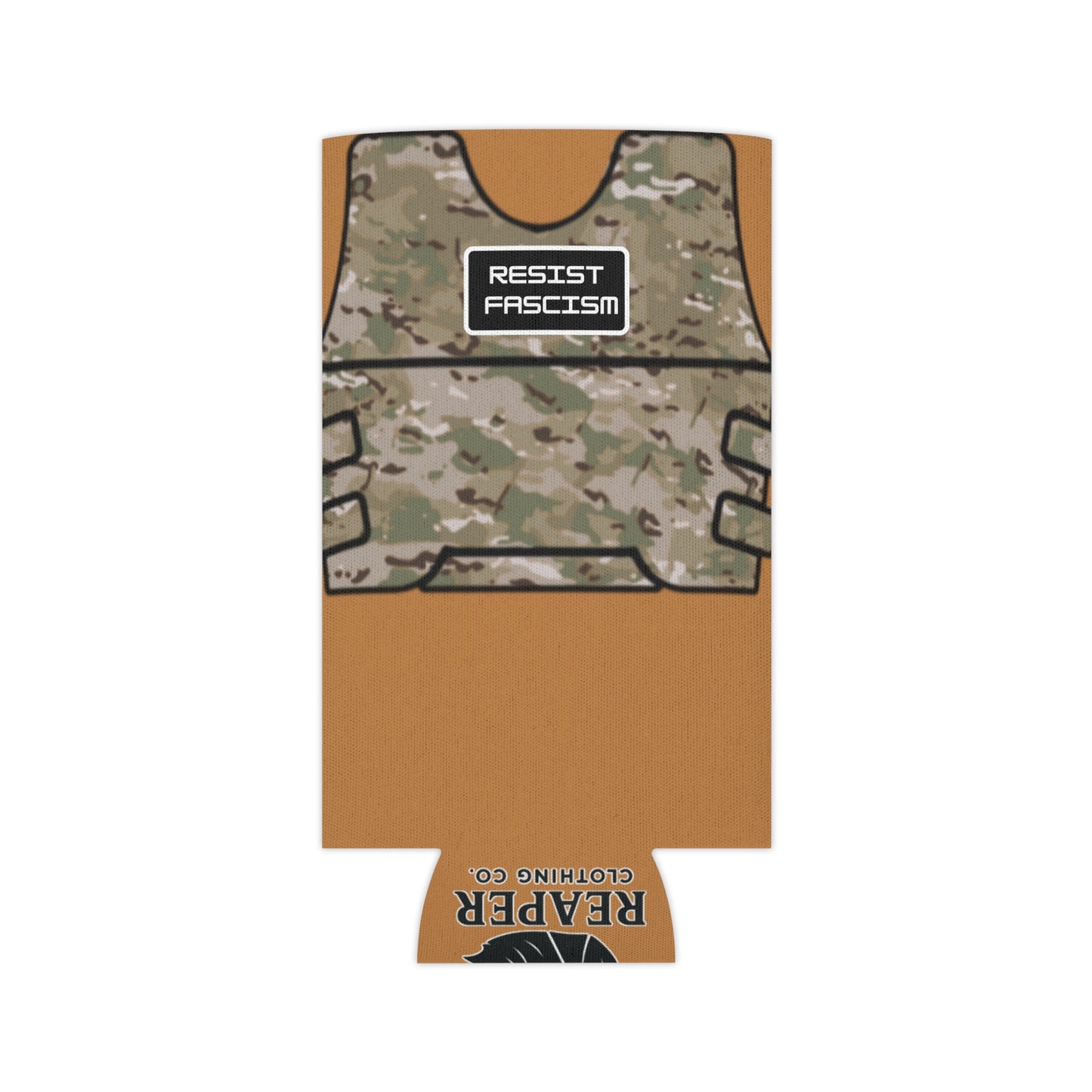 Camo Tactical Vest Can Koozie- Light Brown