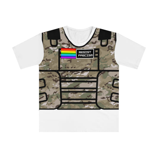 Unisex Camo Tactical Vest T-Shirt- White