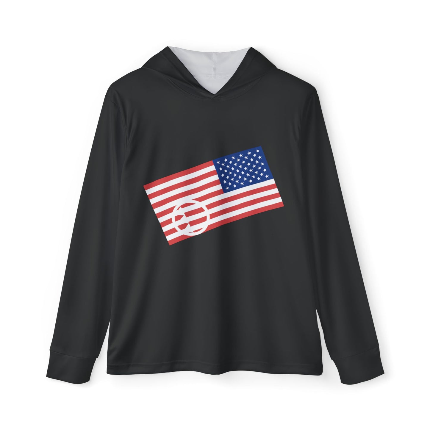 Unisex Antifascist USA Flag Performance Hoodie- Black