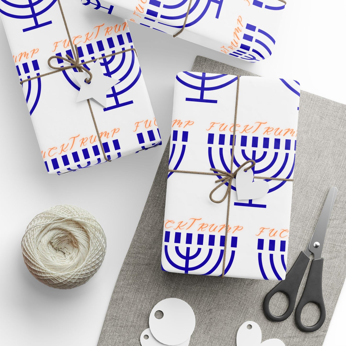 F**** Trump Hannukah Holiday Wrapping Paper