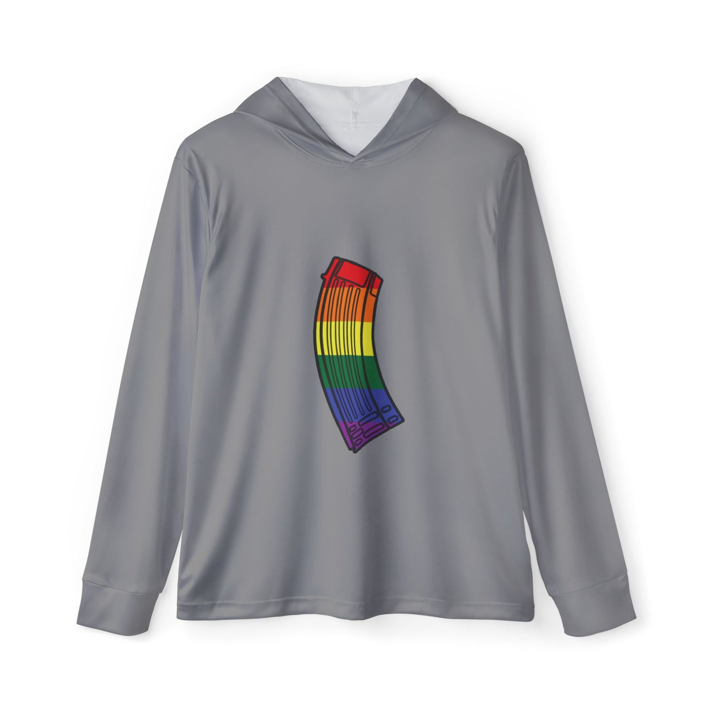 Unisex Pride Flag Rifle Magazine Performance Hoodie- Gray