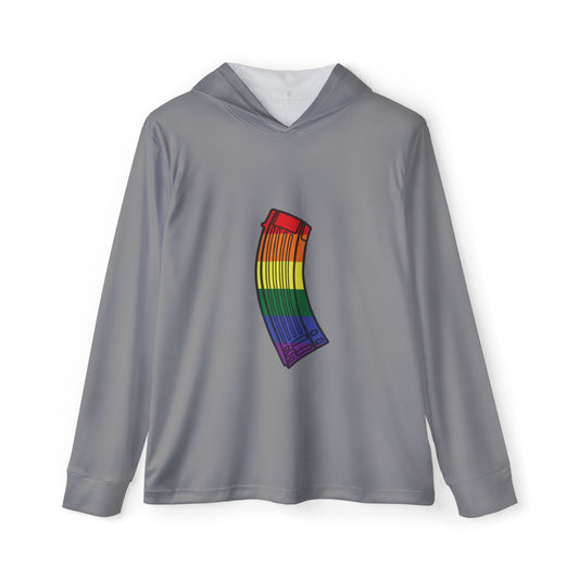Unisex Pride Flag Rifle Magazine Performance Hoodie- Gray