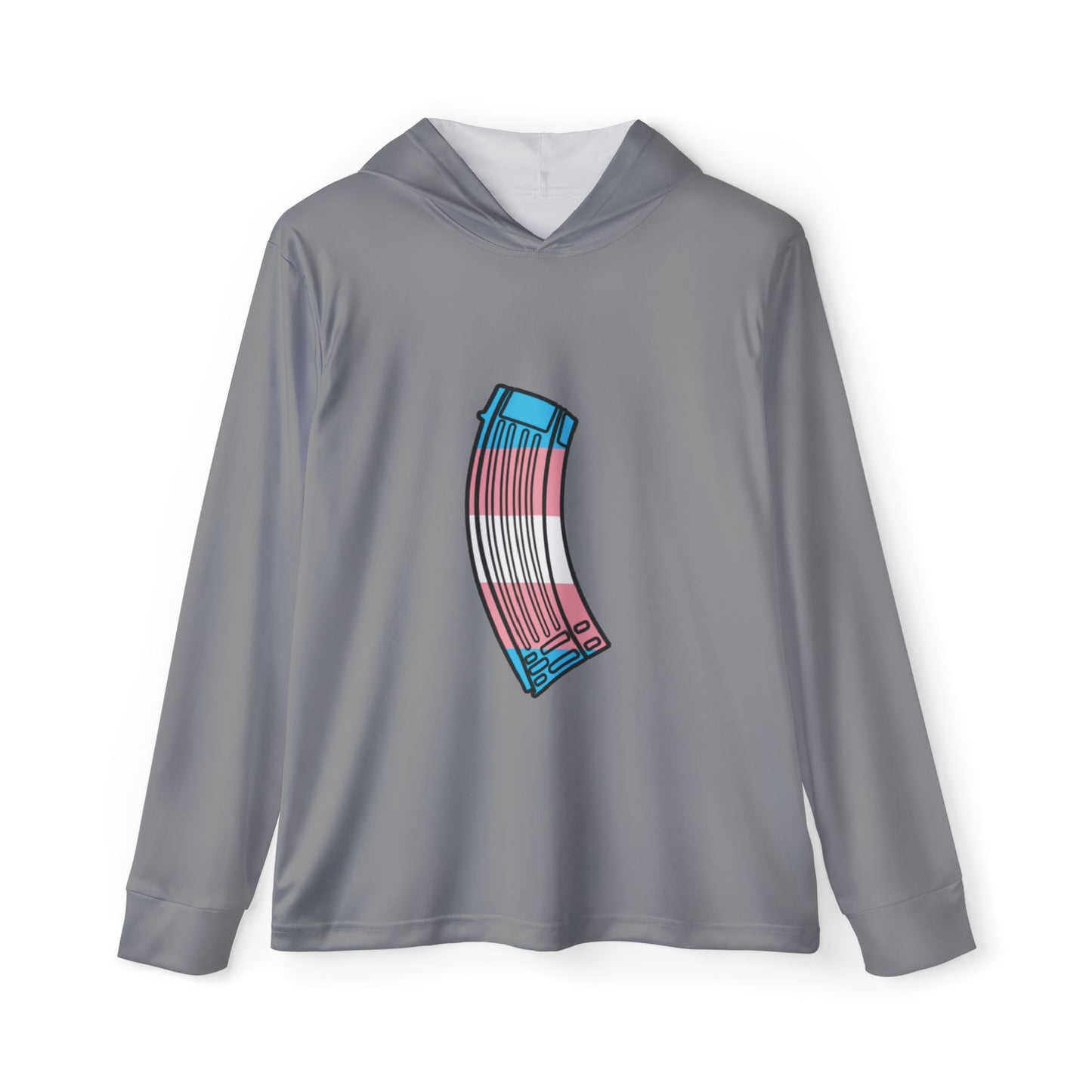 Unisex Trans Pride Flag Rifle Magazine Performance Hoodie- Gray
