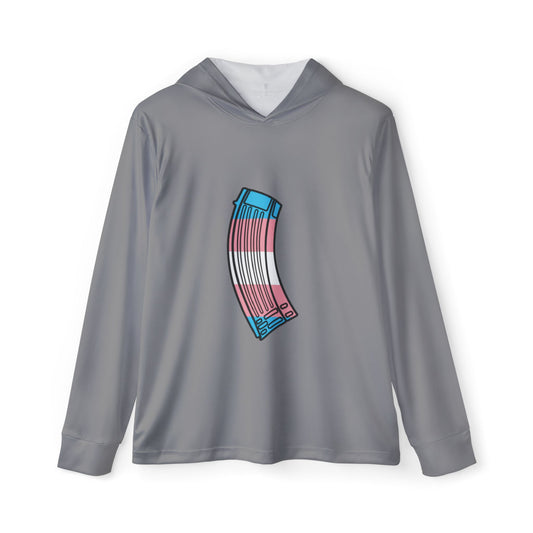 Unisex Trans Pride Flag Rifle Magazine Performance Hoodie- Gray