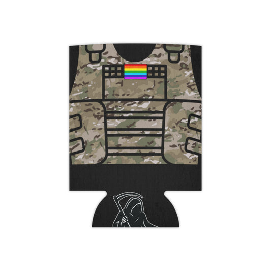 Camo Tactical Vest Can Koozie- Black