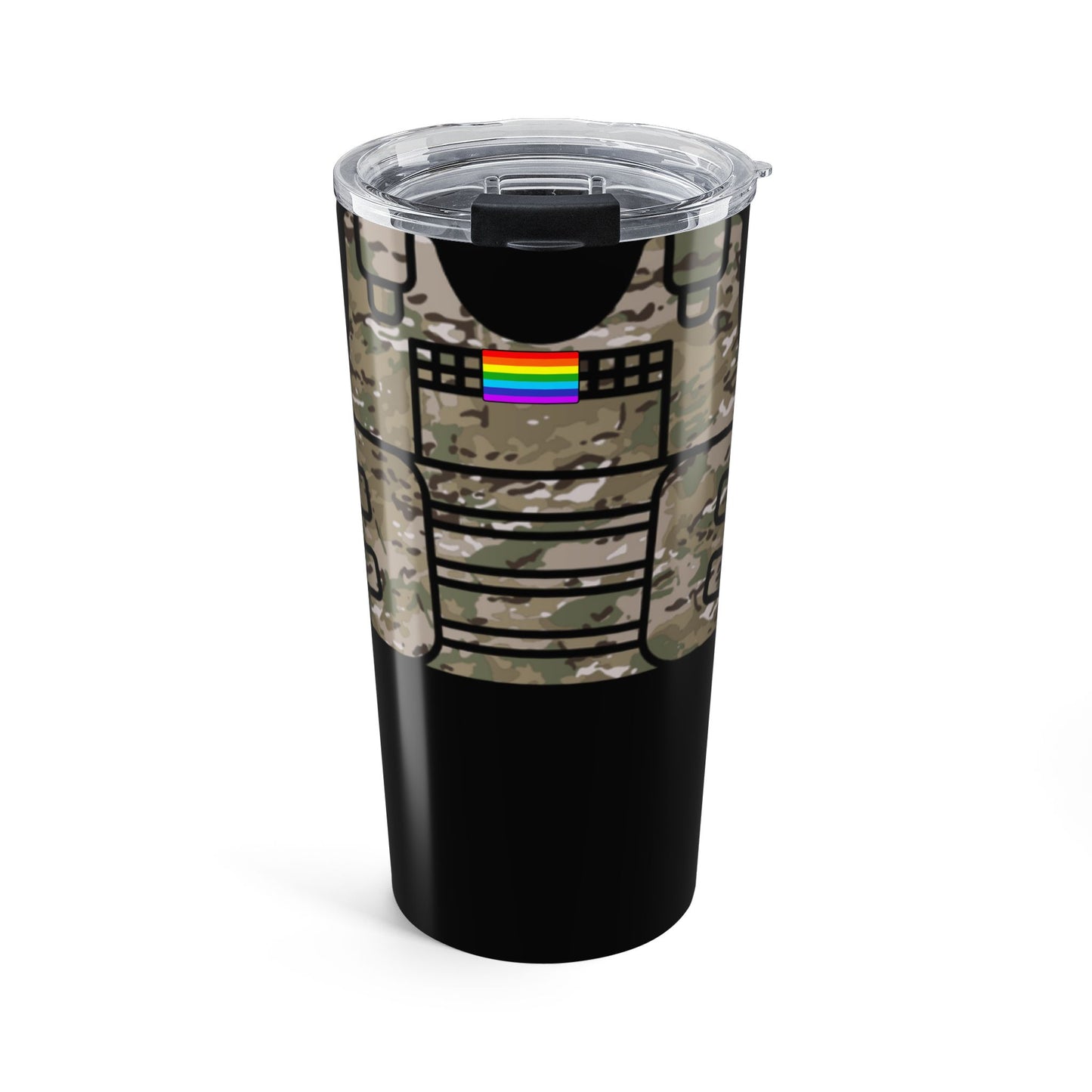 Camo Tactical Vest Tumbler 20oz- Black