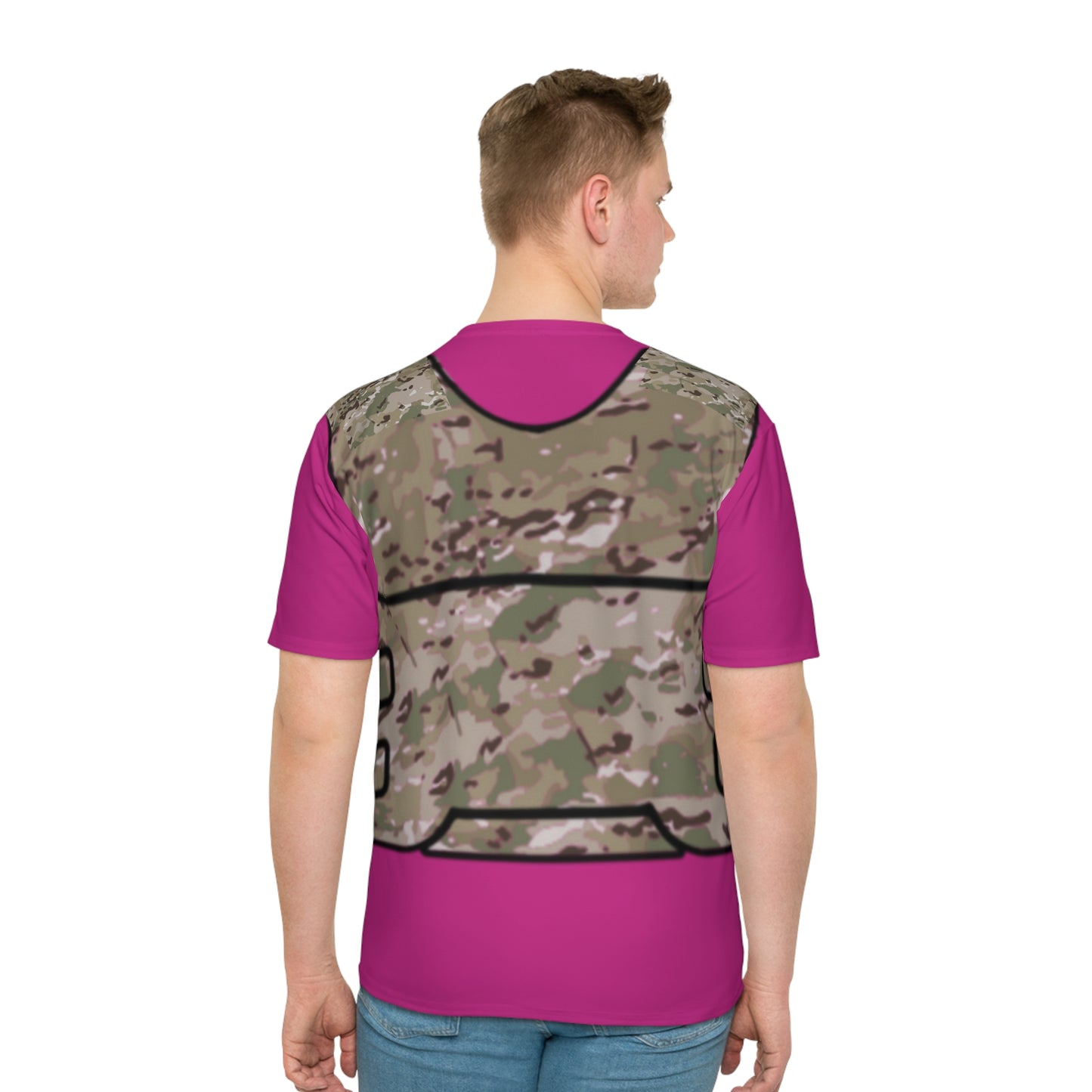 Unisex Camo Tactical Vest T-Shirt- Pink