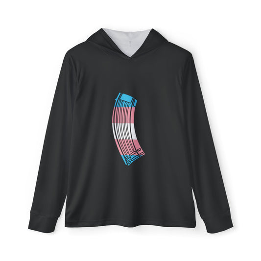 Unisex Trans Pride Flag Rifle Magazine Performance Hoodie- Black
