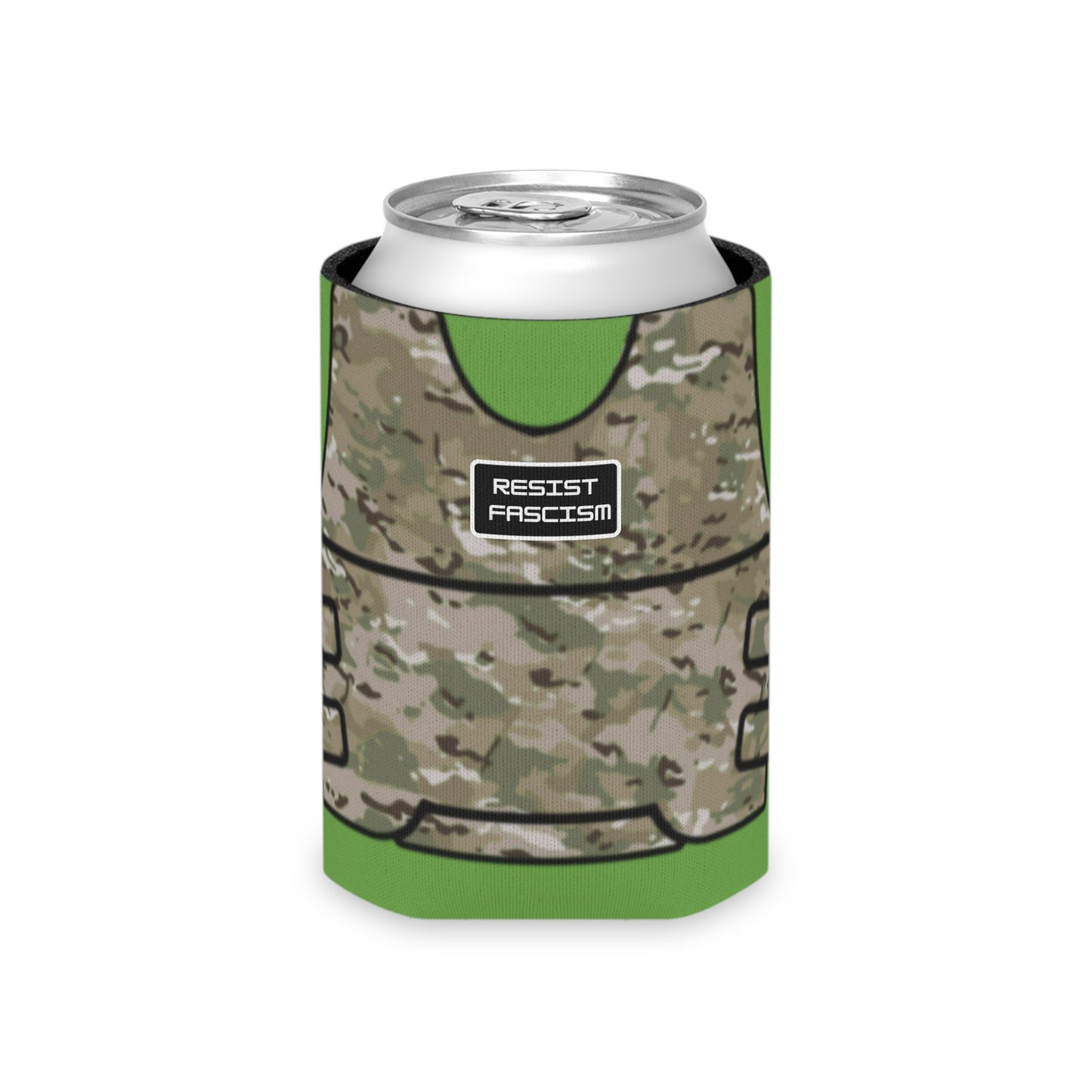 Camo Tactical Vest Can Koozie- Green