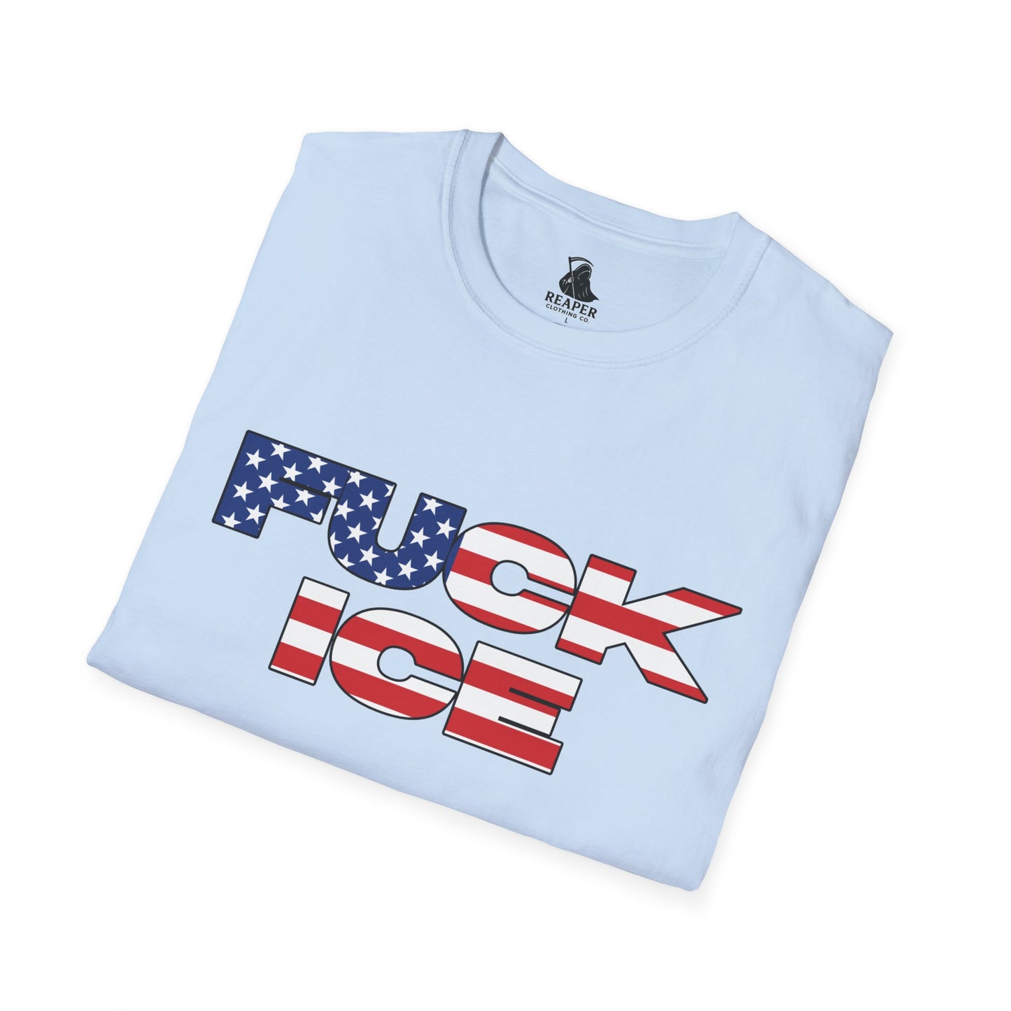 Unisex F**K ICE T-shirt- USA Flag