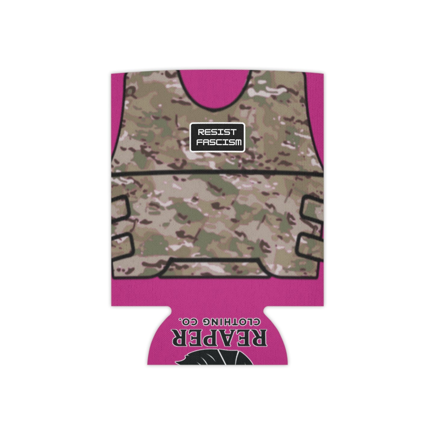 Camo Tactical Vest Can Koozie- Pink