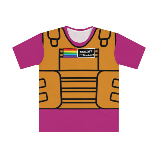 Unisex Tan Tactical VestT-Shirt- Pink