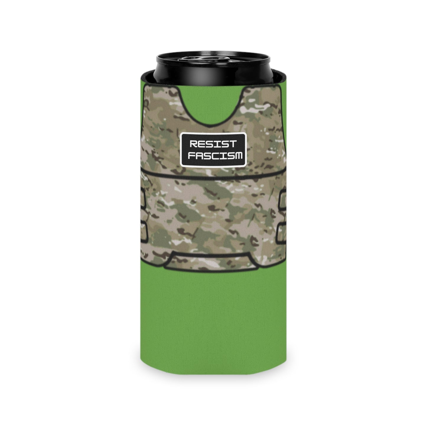 Camo Tactical Vest Can Koozie- Green