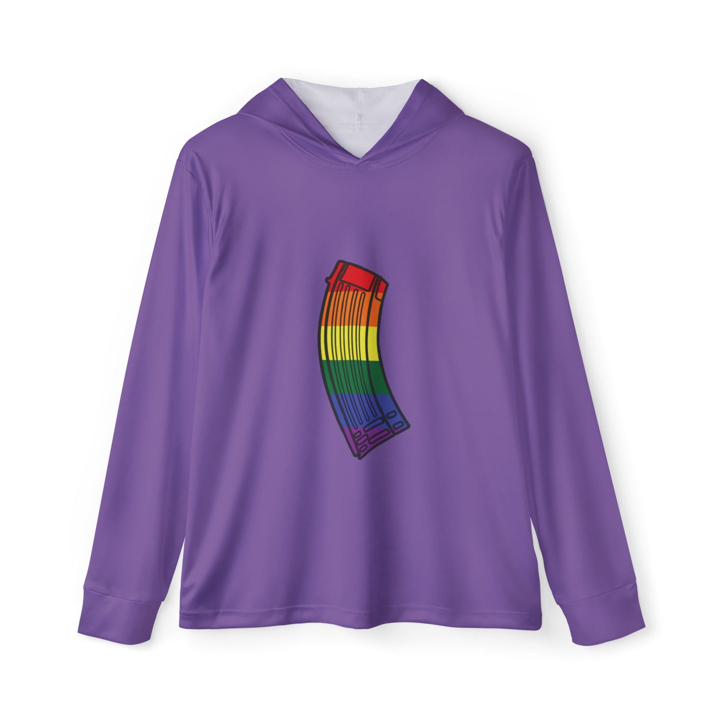 Unisex Pride Flag Rifle Magazine Performance Hoodie- Purple