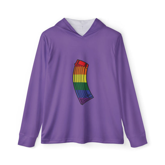 Unisex Pride Flag Rifle Magazine Performance Hoodie- Purple