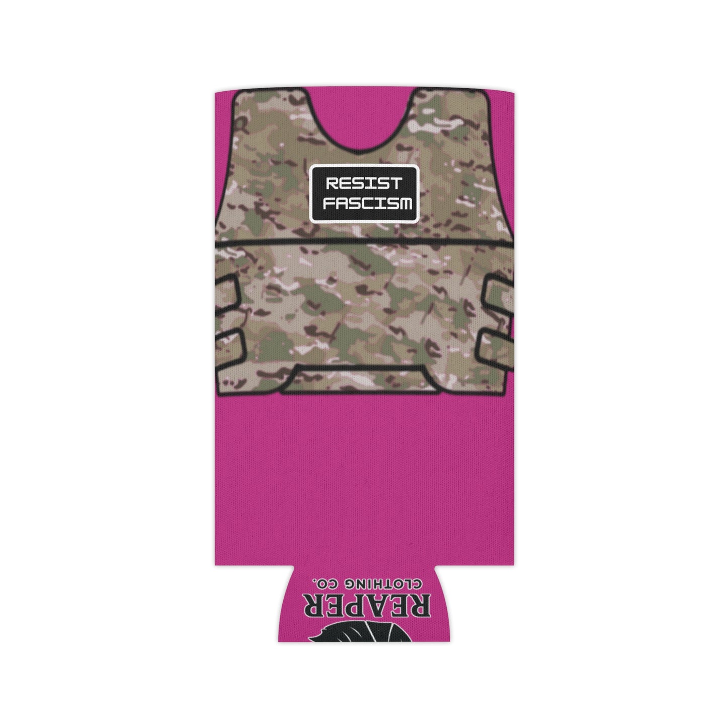 Camo Tactical Vest Can Koozie- Pink