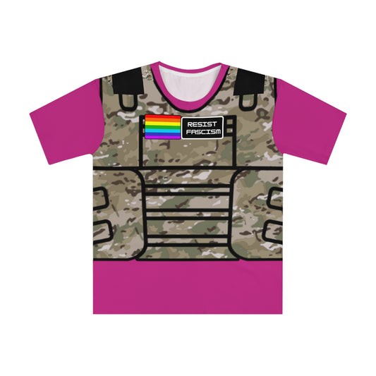 Unisex Camo Tactical Vest T-Shirt- Pink