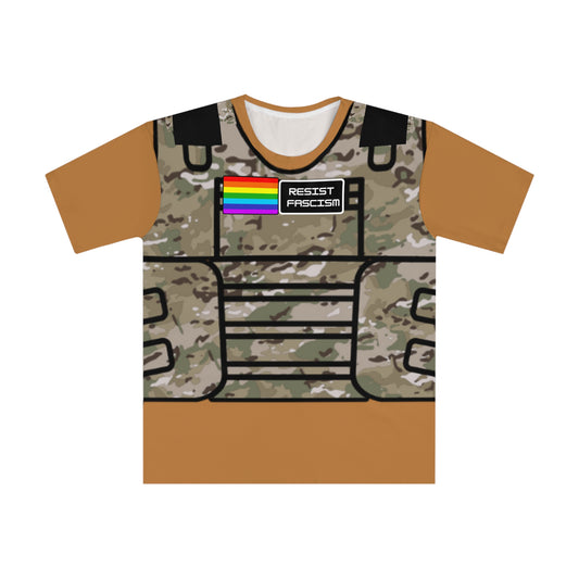 Unisex Camo Tactical Vest T-Shirt- Light Brown