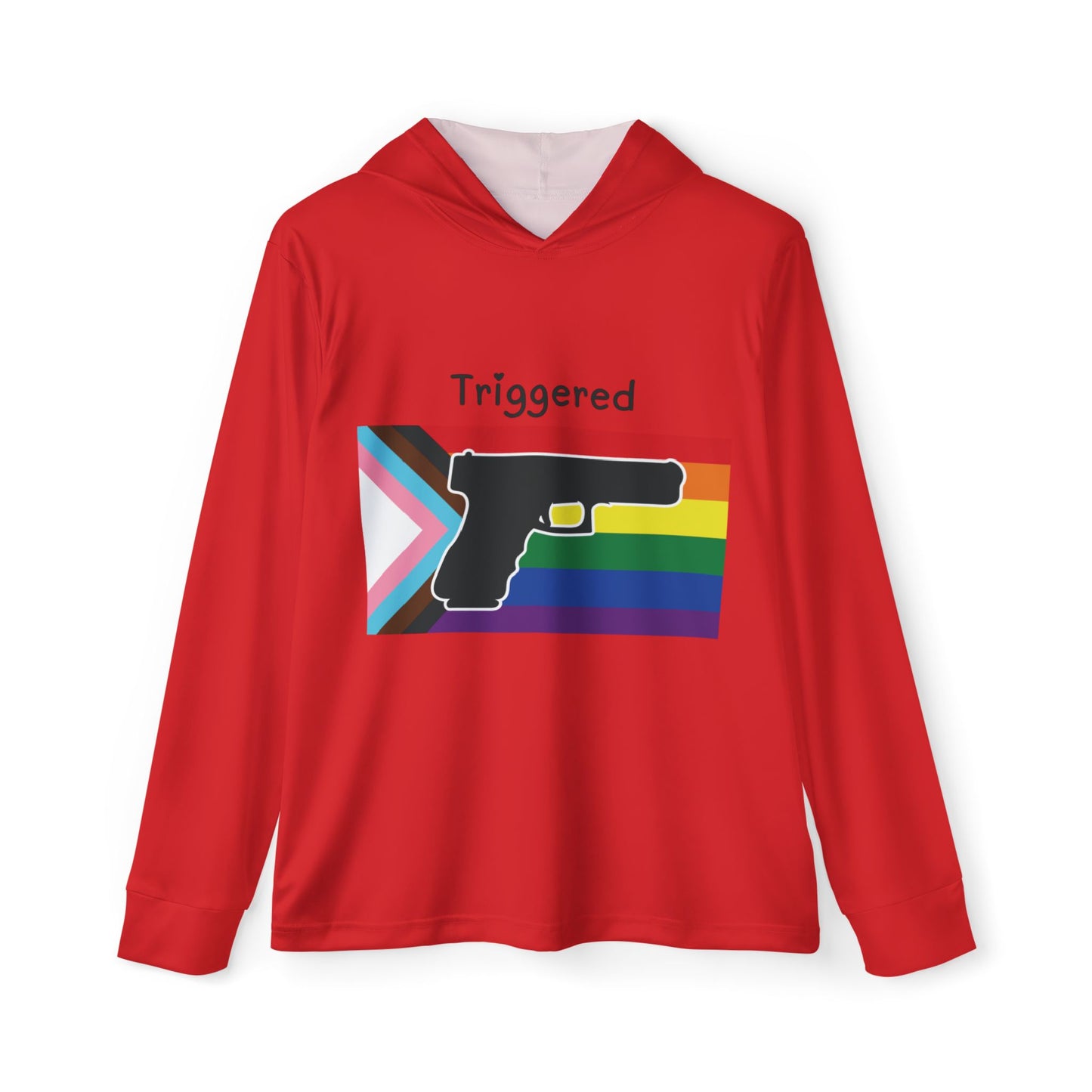 Unisex Pride Flag Triggered Performance Hoodie- Red