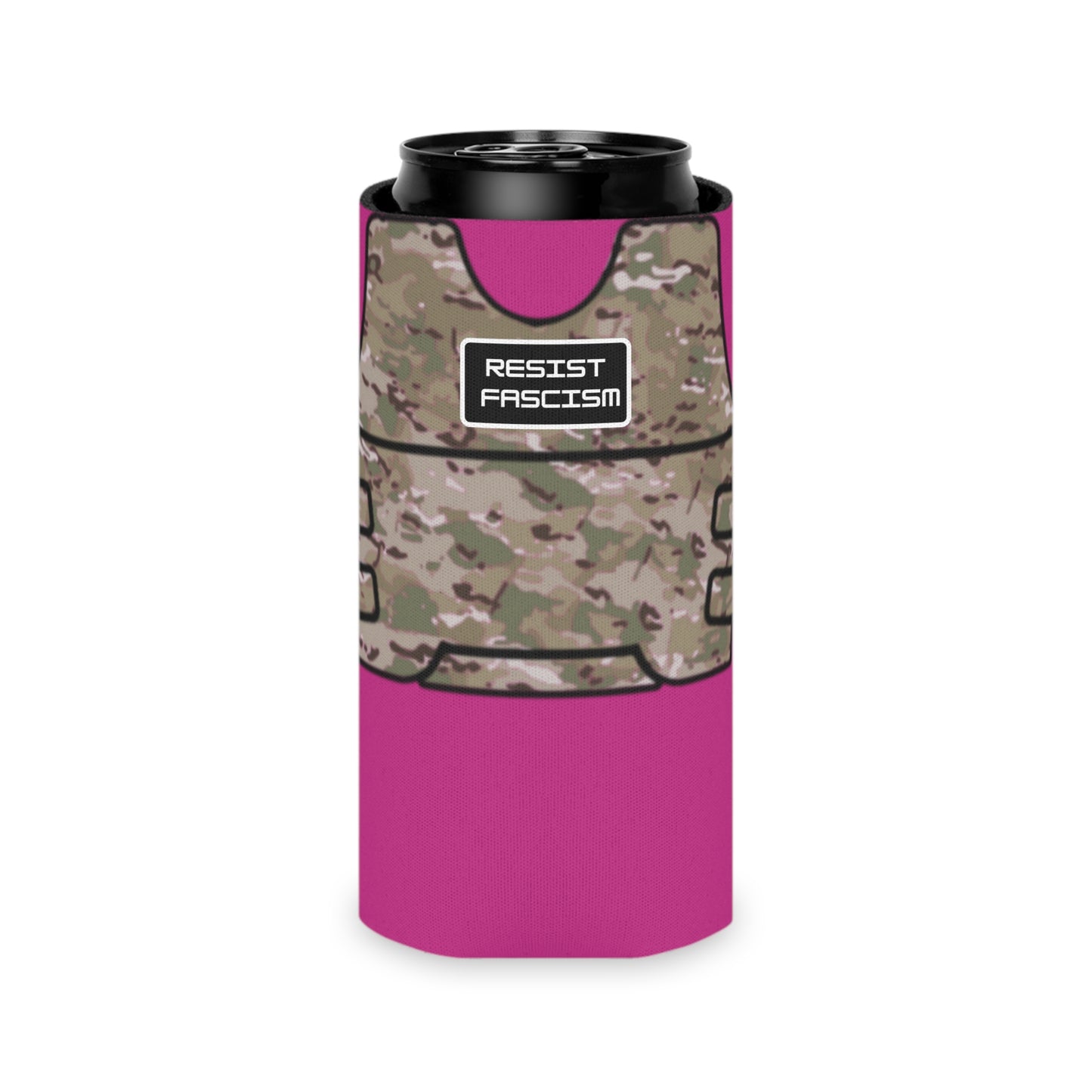 Camo Tactical Vest Can Koozie- Pink