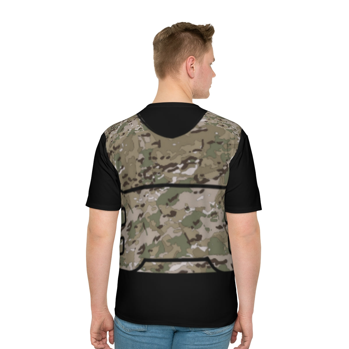 Unisex Camo Tactical Vest T-Shirt- Black