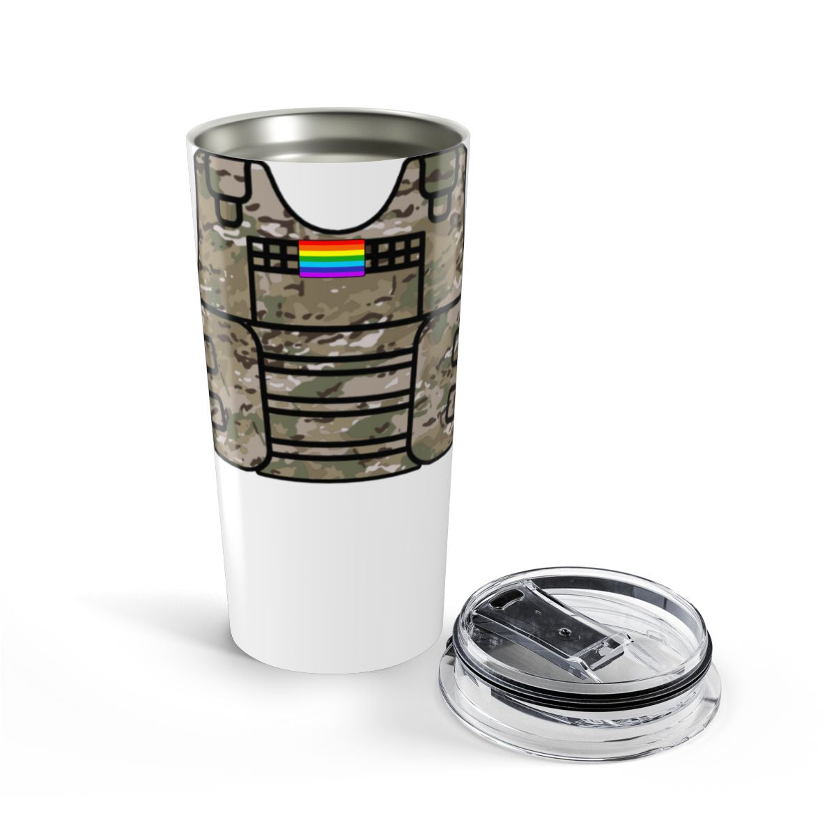 Camo Tactical Vest Tumbler 20oz- White
