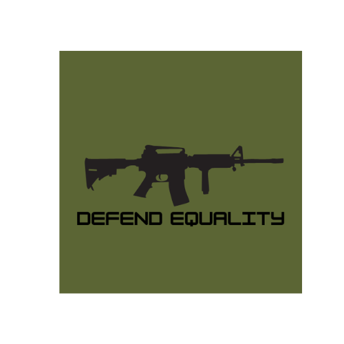 Defend Equality Cut Sticker- OD Green