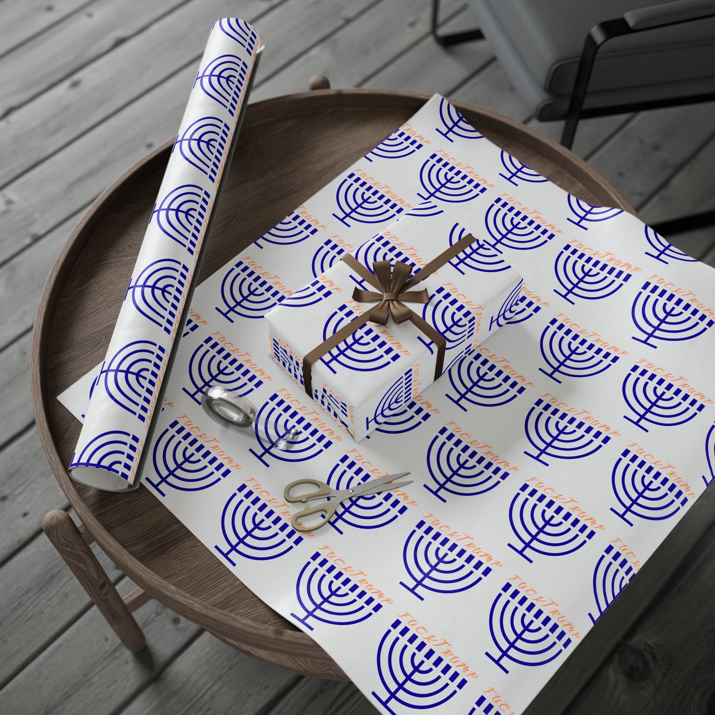 F**** Trump Hannukah Holiday Wrapping Paper