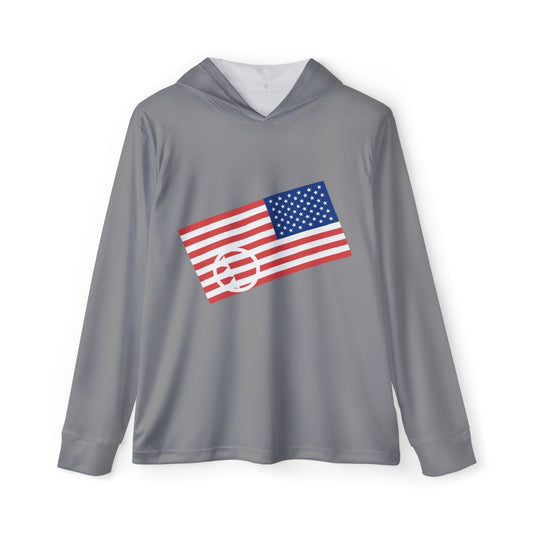 Unisex Antifascist American Flag Performance Hoodie- Gray