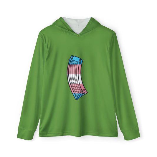 Unisex Trans Pride Flag Rifle Magazine Performance Hoodie- Green