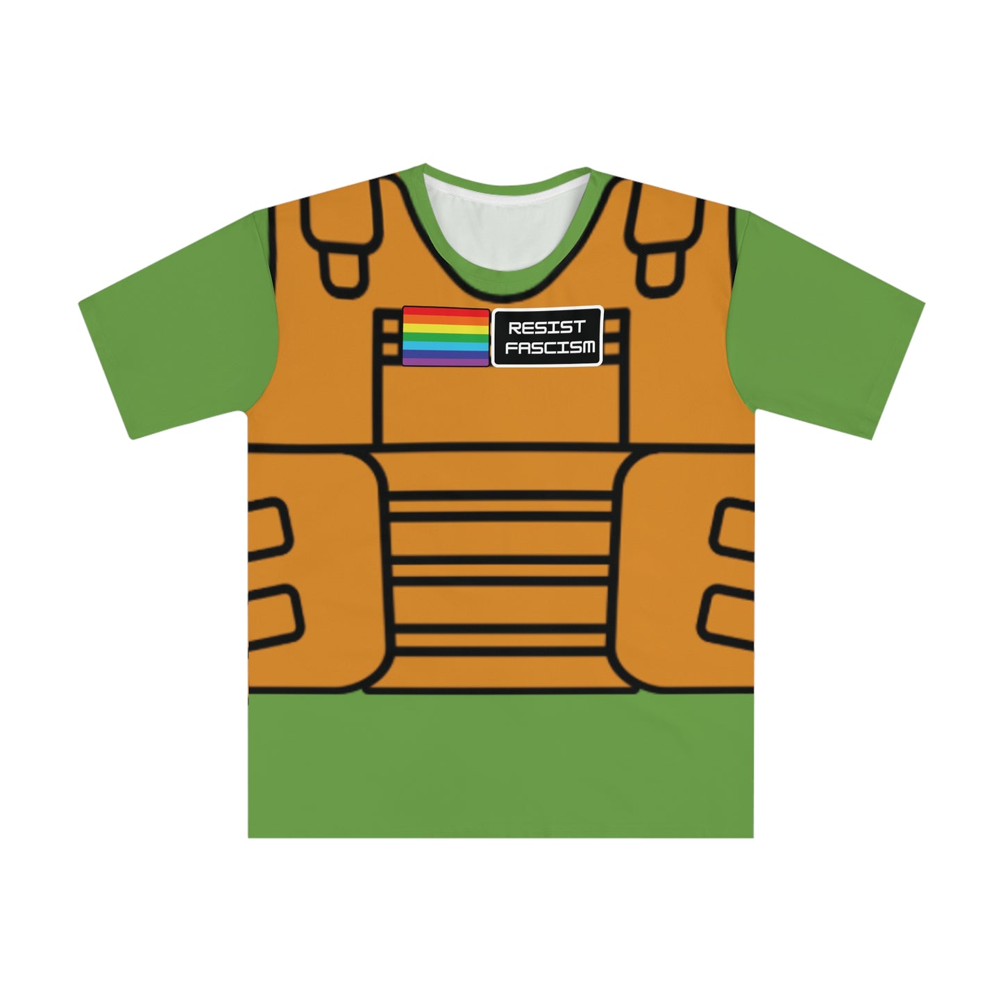 Unisex Tan Tactical Vest T-Shirt- Green