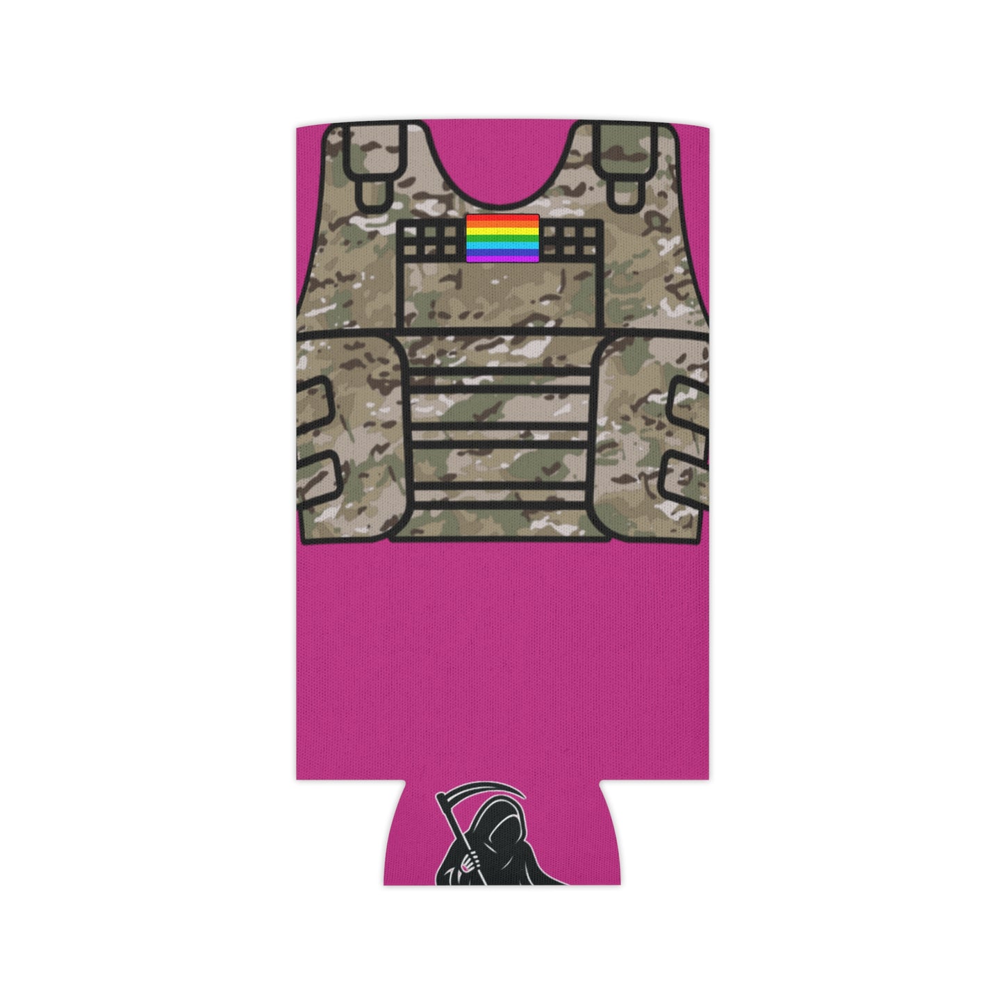 Camo Tactical Vest Can Koozie- Pink