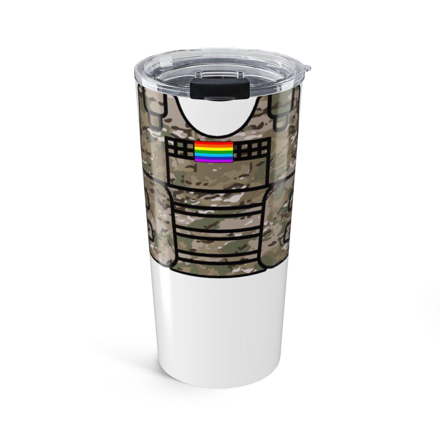 Camo Tactical Vest Tumbler 20oz- White