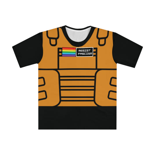 Unisex Tan Tactical Vest T-Shirt- Black