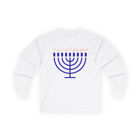 F*** Trump Menorah Hannukah Long Sleeve Tee