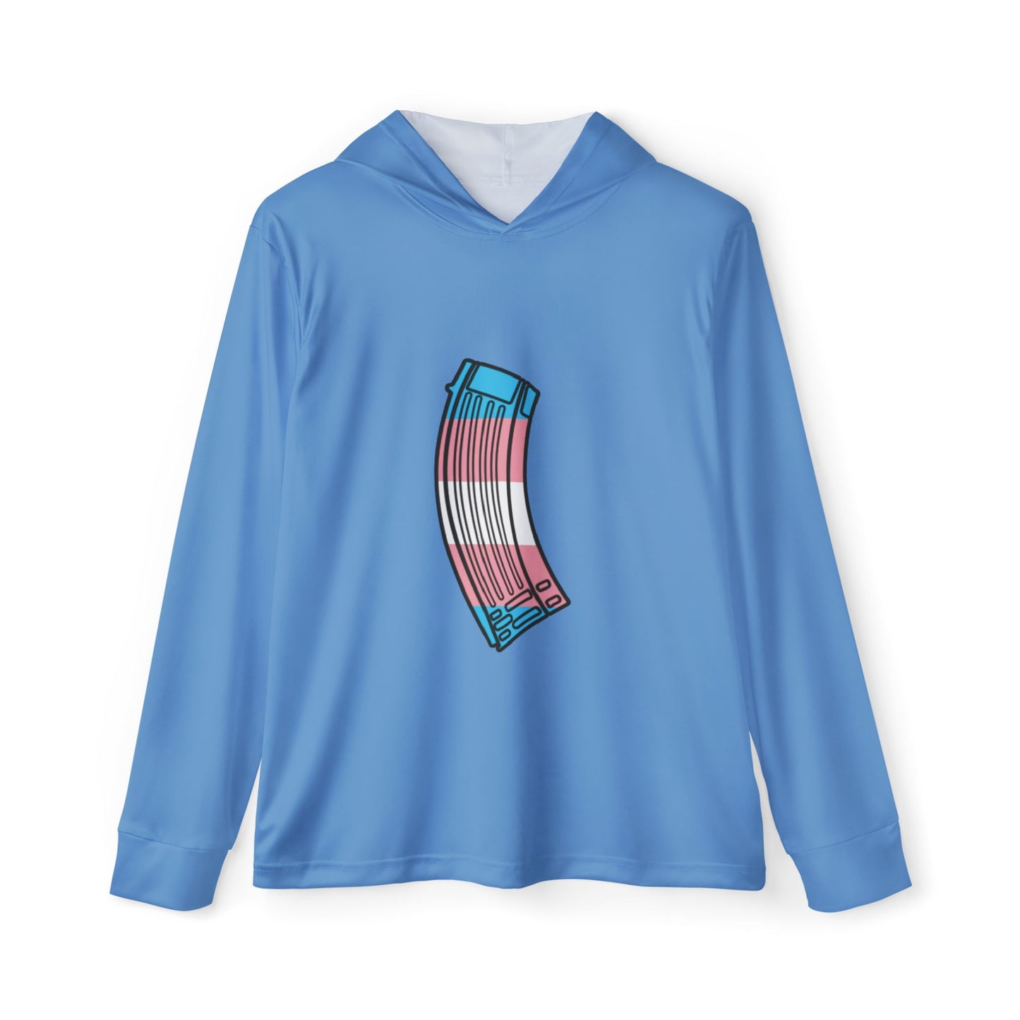Unisex Trans Pride Flag Rifle Magazine Performance Hoodie- Blue
