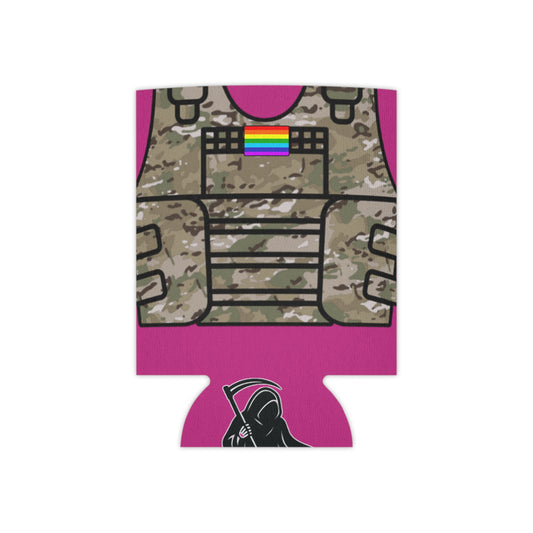 Camo Tactical Vest Can Koozie- Pink