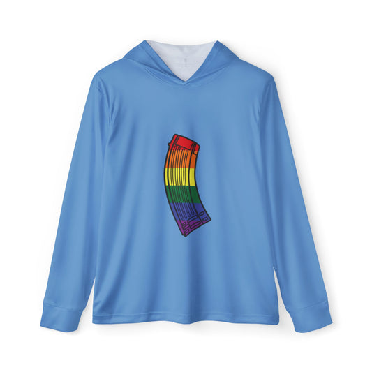 Copy of Unisex Pride Flag Rifle Magazine Performance Hoodie- Blue