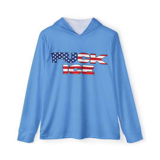 F**K ICE Unisex Performance Hoodie- USA, Blue