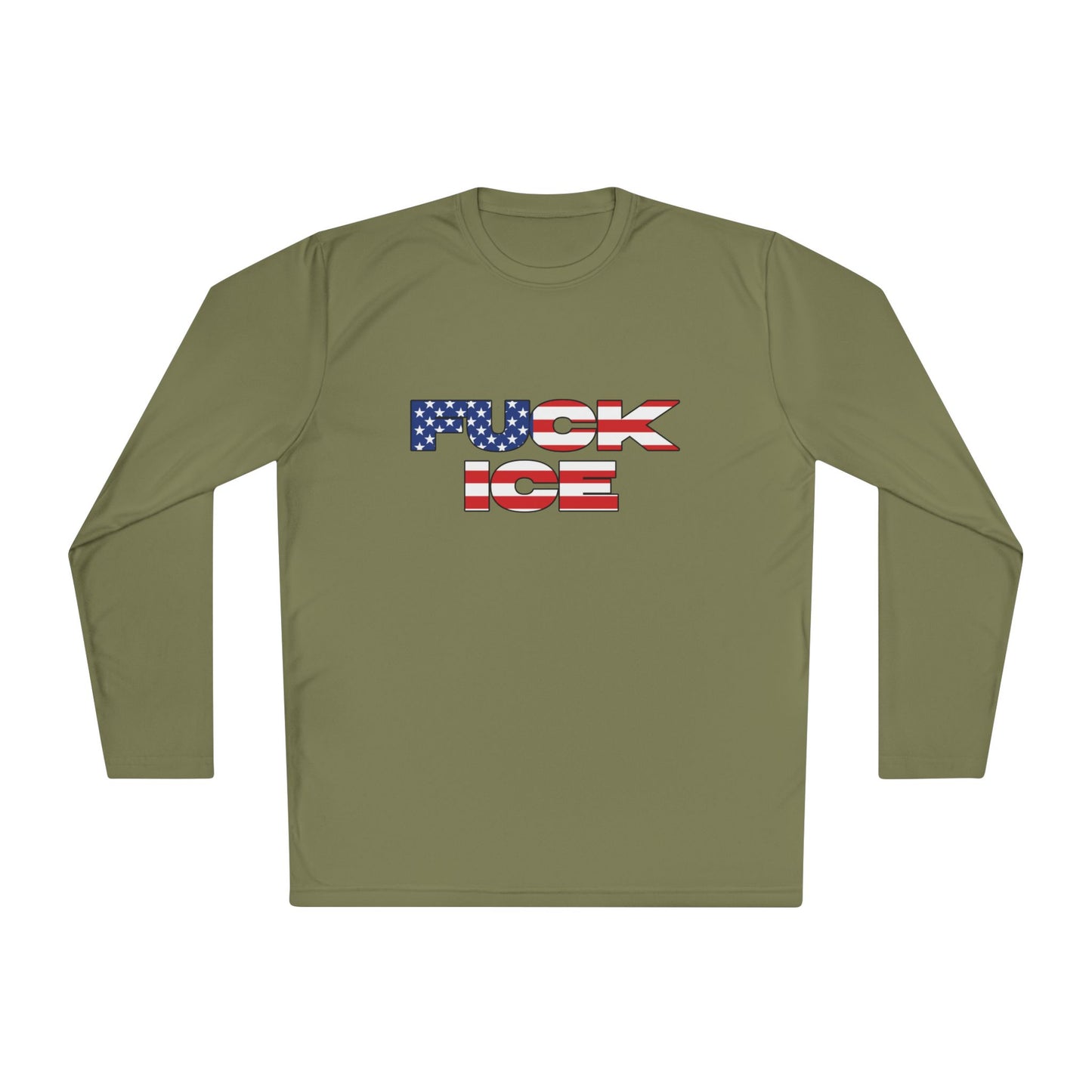 F**K ICE Performance Long Sleeve Tee- USA Flag