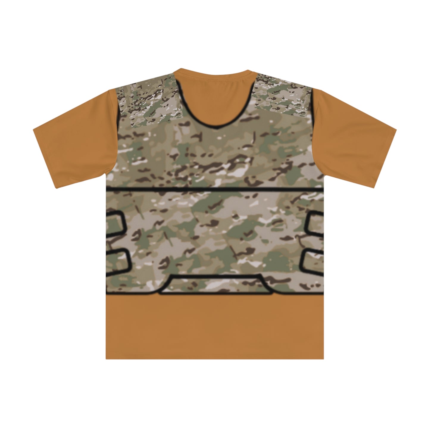 Unisex Camo Tactical Vest T-Shirt- Light Brown