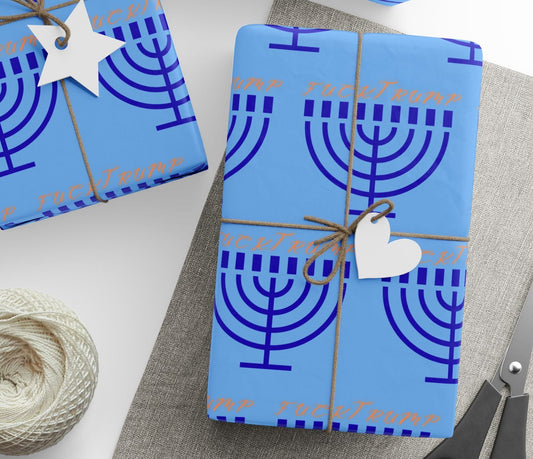 F*** Trump Menorah Holiday Wrapping Paper